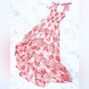 NWT Altar'd State Gold and Red floral maxi dress size XS